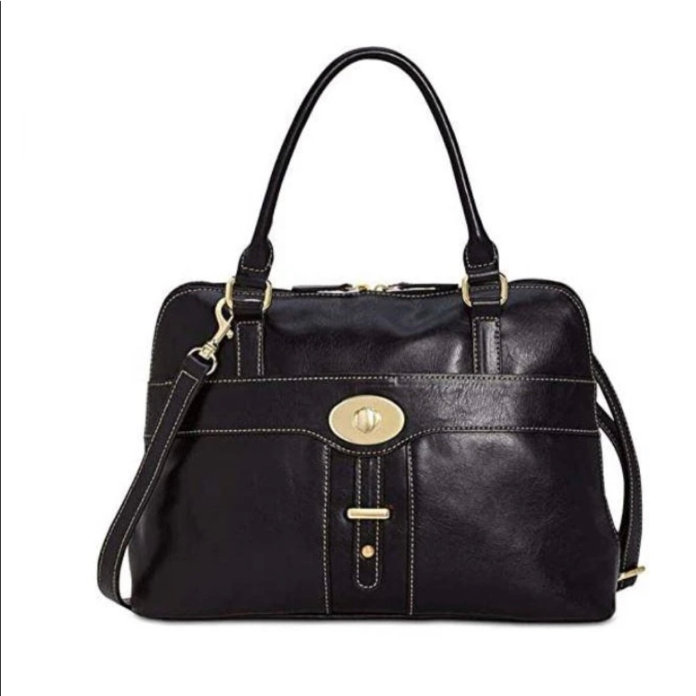 Giani Bernini Turn-Lock Glazed Dome Satchel